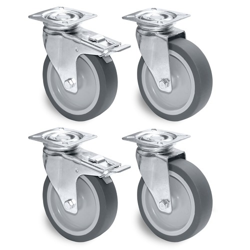 Transportrollen 4er set - set, grau